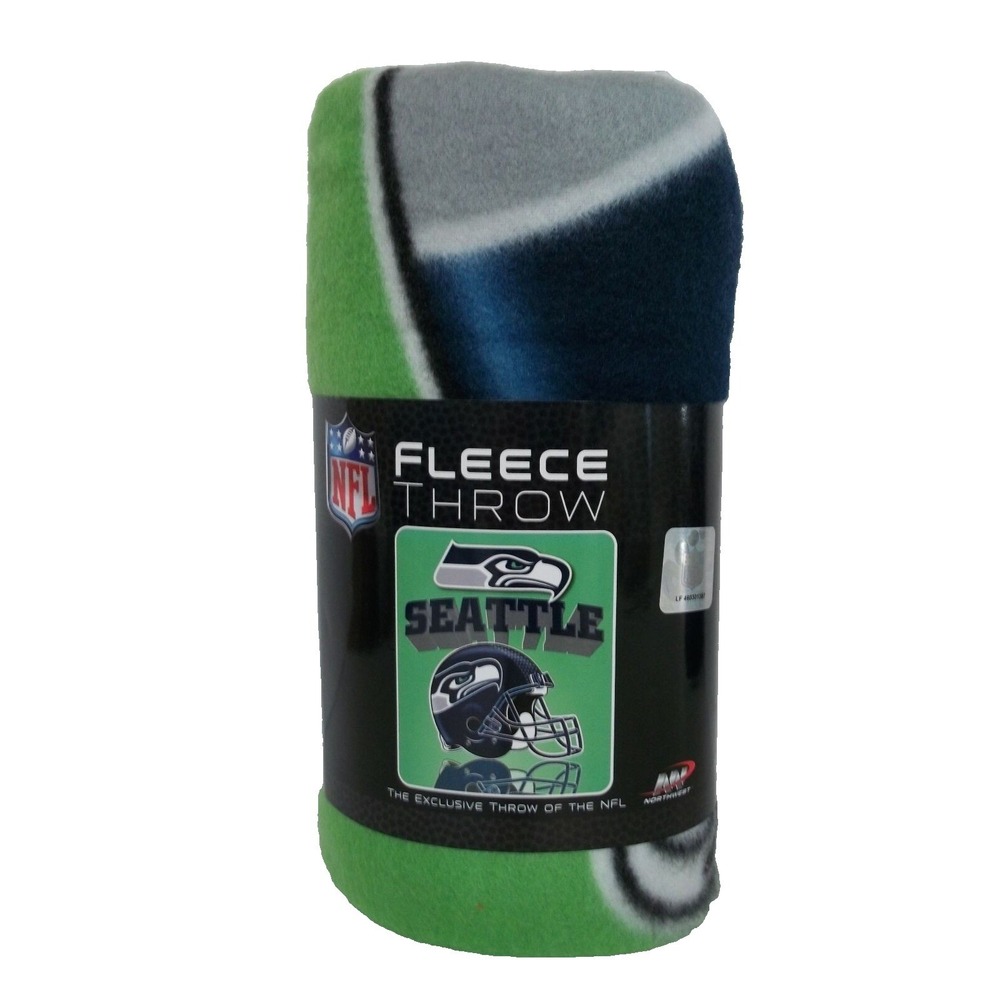 Seattle Seahawks Soft Fleece Blanket Throw Gridiron Logo Style NFL Licensed New